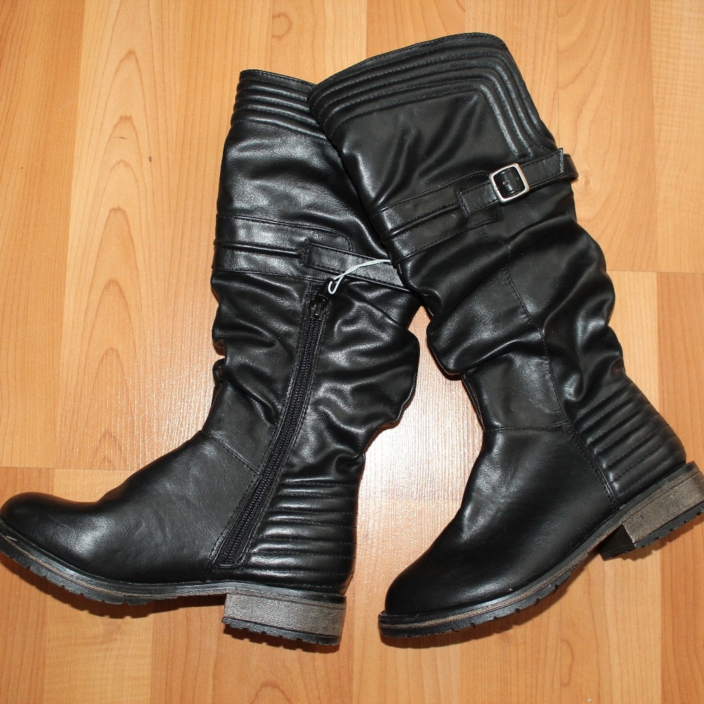 Stevies Girls Sz 13 Call Me Shiny Black Tall Boots RIGHT BOOT ONLY